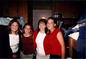 Kerri (far right) in her camper days with Becky Jones, Julie Ulrich and Tina Crossley